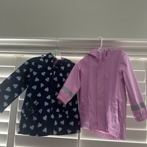 Carter’s Heart Print and Pink Hooded Rain Jackets
